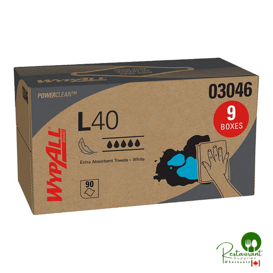 WypAll® 03046 PowerClean L40 10 13/16" x 10" White Extra Absorbent Wiper - 810/Case