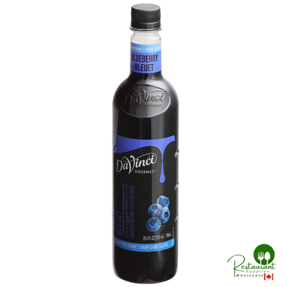 DaVinci Gourmet Sugar-Free Blueberry Flavoring / Fruit Syrup 750 mL - 4/Case