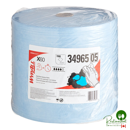 WypAll® X60 12 1/2" x 12 1/4" Blue Wiper 34965 - 1,100/Roll