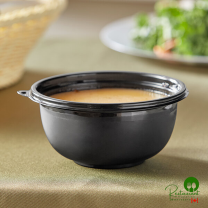 16 oz. Black PET Plastic Round Catering / Serving Bowl By Prime - 200/Case