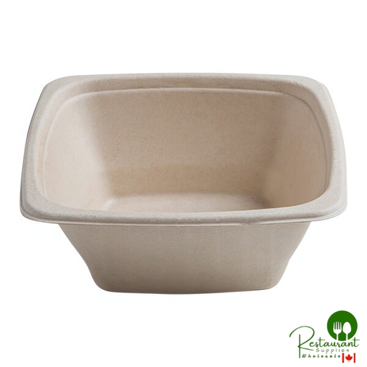 Fineline 43SB24 Conserveware 24 oz. Tan Bagasse Square Bowl - 300/Case