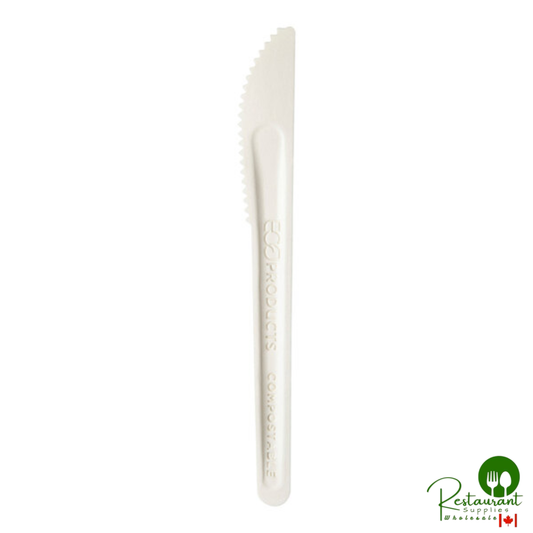 Eco-Products 6 1/2" Compostable No PFAS Added White Molded Paper Knife - 1,000/Case