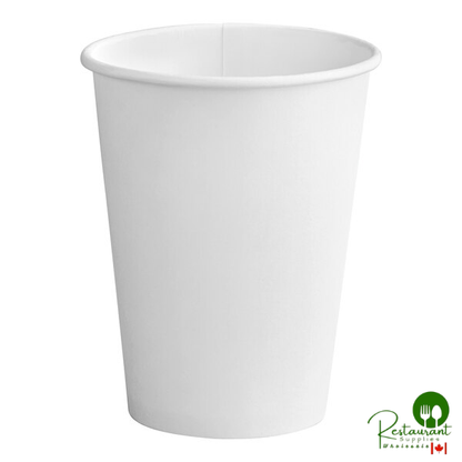 Solo 412WN-2050 White Poly Paper Hot Cup - 12 oz. - 1,000/Case