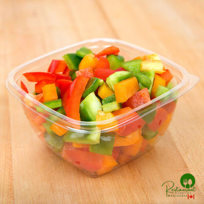 Sabert 15016B500 Bowl2 16 oz. Clear PET Square Deli / Catering Bowl - 500/Case