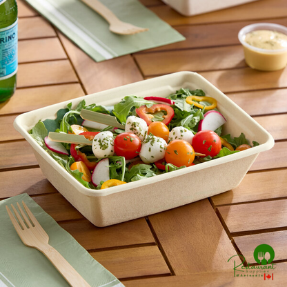 Dart 36-38 oz. Compostable Rectangular Fiber Take-Out Container - 300/Case