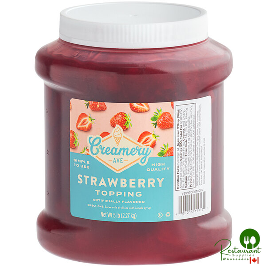 Creamery Ave. Strawberry Dessert / Sundae Topping Glaze 1/2 Gallon - 6/Case