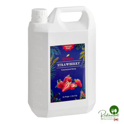 Bossen Strawberry Concentrated Syrup with Pulp 168 fl. oz. - 4/Case
