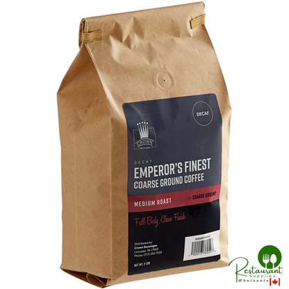 Crown Beverages Emperor's Finest Decaf Coarse Ground Coffee 2 lb. - 5/Case