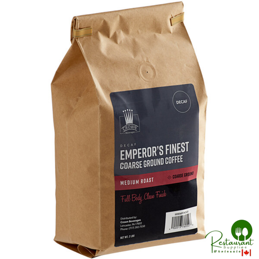 Crown Beverages Emperor's Finest Decaf Coarse Ground Coffee 2 lb. - 5/Case