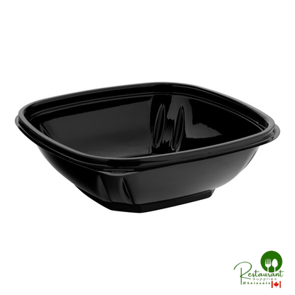 12 oz. Black PET Plastic Square Catering / Serving Bowl By Prime - 500/Case