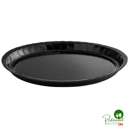 Solut 62658 Elegance 10 1/4" Black Round Dual Ovenable Heavy Weight Retail Serving Platter - 300/Case