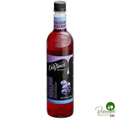 DaVinci Gourmet Sugar-Free Huckleberry Flavoring / Fruit Syrup 750 mL - 4/Case