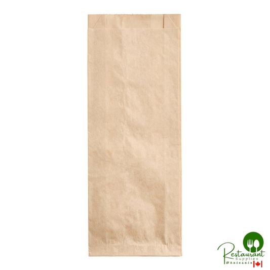 Bagcraft EcoCraft 3 1/2" x 1 1/2" x 8 1/2" Natural Grease-Resistant Hot Dog Bag - 1,000/Case
