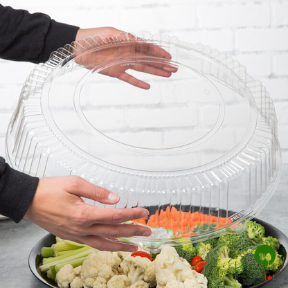 WNA Comet A16PETDM CheckMate 16" Clear PET Plastic Round Standard Height Dome Lid - 25/Case