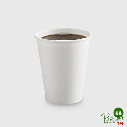Solo 378W-2050 8 oz. White Single Sided Poly Paper Hot Cup - 1,000/Case