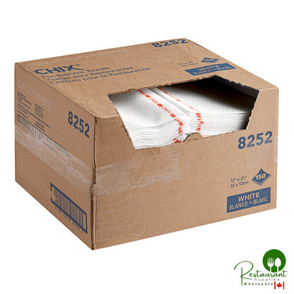 Chicopee 8252 Chix® 13" x 21" White / Red Medium-Duty Foodservice Towel - 150/Case