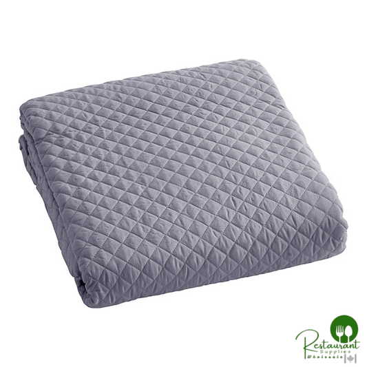 Hospitality Radiance 90" x 94" Full / Queen Size Gray 100% Polyester Diamond Quilt Coverlet - 4/Case