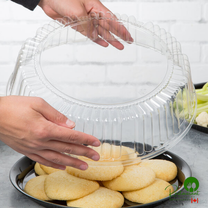 WNA Comet A12PETDM CheckMate 12" Clear PET Plastic Round Standard Height Dome Lid - 25/Case