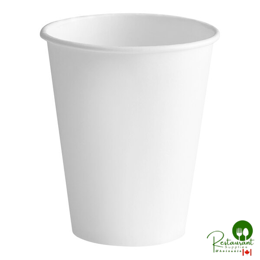 Solo 378W-2050 8 oz. White Single Sided Poly Paper Hot Cup - 1,000/Case