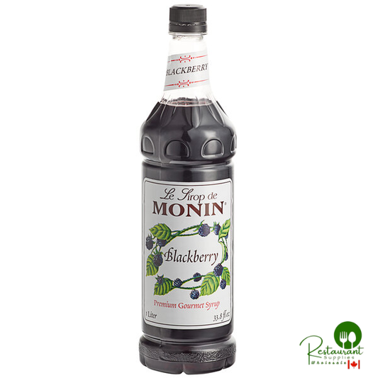 Monin Premium Blackberry Flavoring / Fruit Syrup 1 Liter - 4/Case