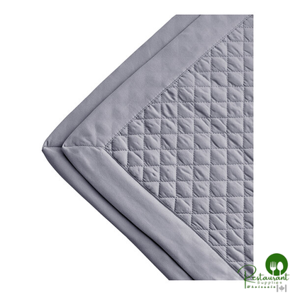 Hospitality Radiance 90" x 94" Full / Queen Size Gray 100% Polyester Diamond Quilt Coverlet - 4/Case