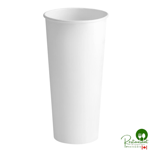 Solo 424WN-2050 24 oz. White Single Sided Poly Paper Hot Cup - 500/Case