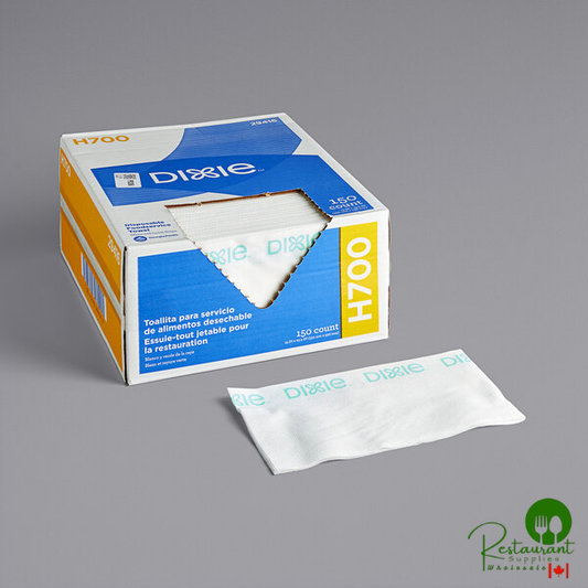 Dixie 13" x 23 1/2" White and Green Stripe Disposable Foodservice Towel H700 - 150/Case