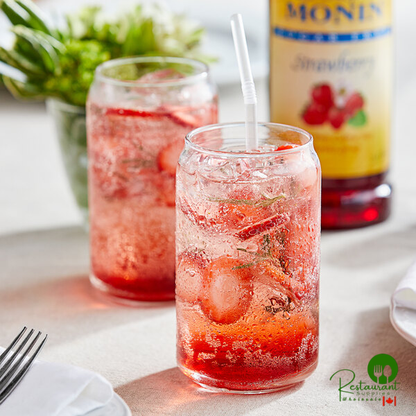 Monin Sugar-Free Strawberry Flavoring / Fruit Syrup 1 Liter - 4/Case