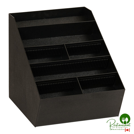 Cal-Mil Classic Black 7-Compartment Plastic Condiment Organizer