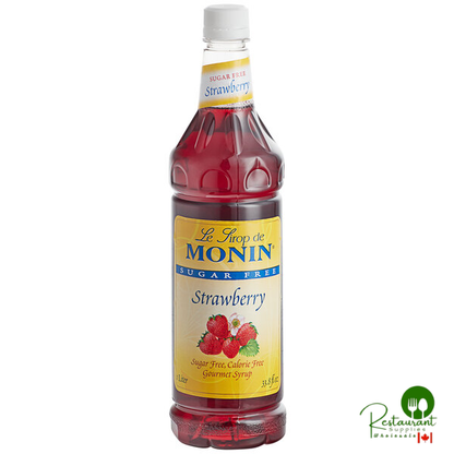 Monin Sugar-Free Strawberry Flavoring / Fruit Syrup 1 Liter - 4/Case