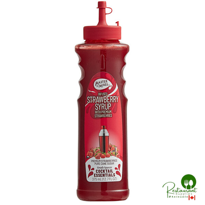 Master of Mixes 375 mL Strawberry Syrup - 12/Case