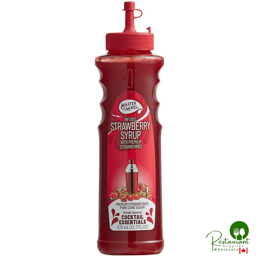 Master of Mixes 375 mL Strawberry Syrup - 12/Case