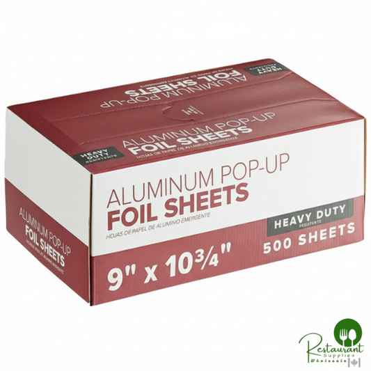 9" x 10 3/4" Food Service Heavy-Duty Interfolded Pop-Up Foil Sheets By Prime - 3,000/Case