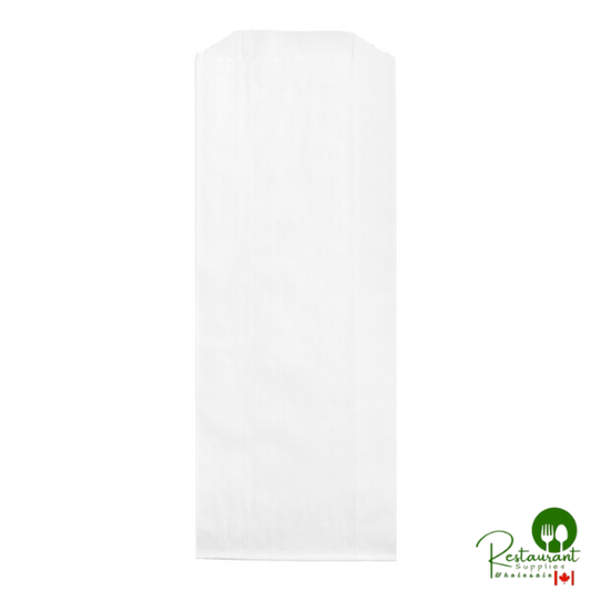 Bagcraft 3 1/2" x 1 1/2" x 8 1/2" White Grease-Resistant Hot Dog Bag - 6,000/Case