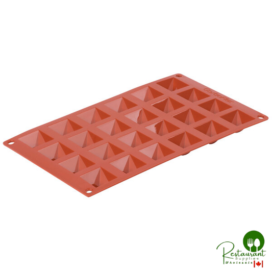 Matfer Bourgeat 257920 Gastroflex Orange Silicone 24 Compartment Mini Pyramid Mold
