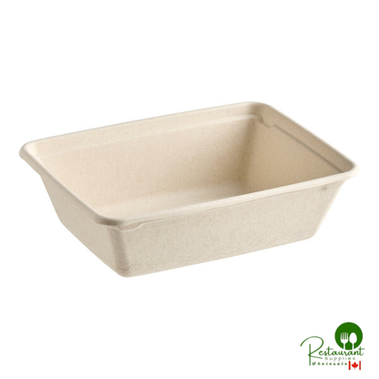 Dart 36-38 oz. Compostable Rectangular Fiber Take-Out Container - 300/Case