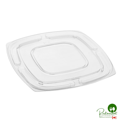 Sabert Catering Pop-Top 10 3/4" Square Clear PET Flat Lid for 80 oz. Square Bowls - 50/Case