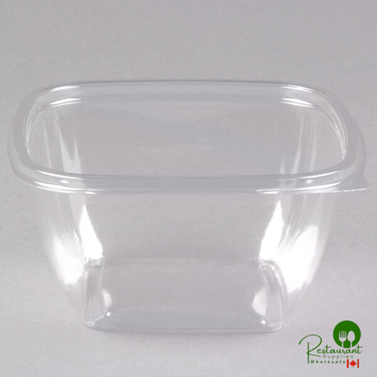 Sabert 15016B500 Bowl2 16 oz. Clear PET Square Deli / Catering Bowl - 500/Case