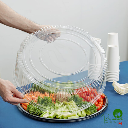 WNA Comet A18PETDMHI CaterLine Casuals 18" Clear PET Plastic Round High Dome Lid - 25/Case