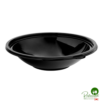 32 oz. Black PET Plastic Round Wide Catering / Serving Bowl By Prime - 50/Case