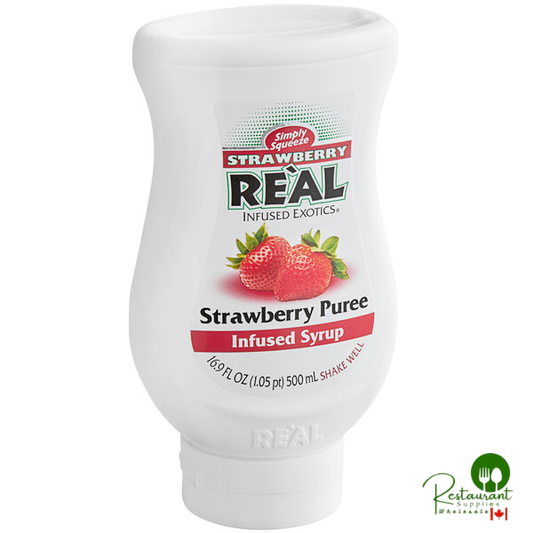 Real Strawberry Puree Infused Syrup 16.9 fl. oz. - 6/Case