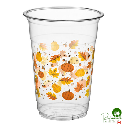 16 oz. Autumn Print PET Plastic Cold Cup By Prime - 1,000/Case