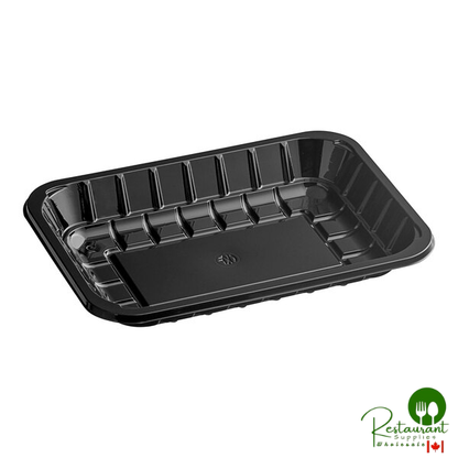 CKF 86562 (#2) 6" x 8 3/8" x 1 1/8" Black PET Plastic Meat Tray - 500/Case