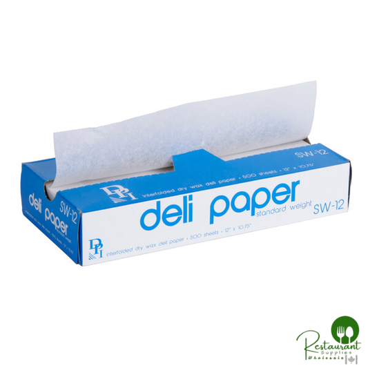 Durable Packaging SW-12 12" x 10 3/4" Interfolded Deli Wrap Wax Paper - 6,000/Case
