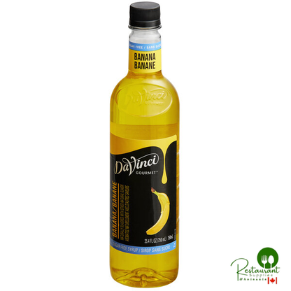 DaVinci Gourmet Sugar-Free Banana Flavoring / Fruit Syrup 750 mL - 4/Case