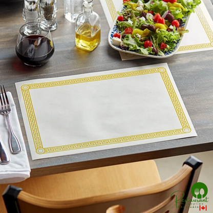 10" x 14" Greek Key Gold Placemat By Prime - 1,000/Case