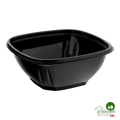 16 oz. Black PET Plastic Square Catering / Serving Bowl By Prime - 500/Case