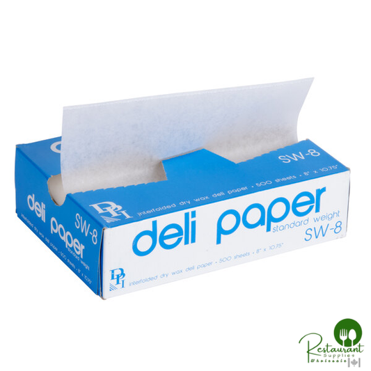 Durable Packaging SW-8 8" x 10 3/4" Interfolded Deli Wrap Wax Paper - 6,000/Case