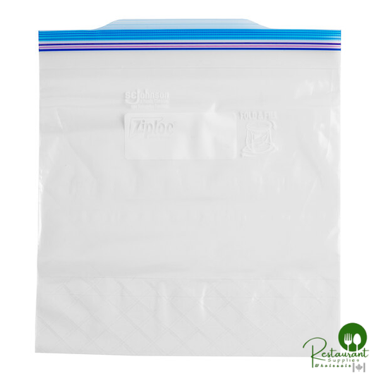 Ziploc® 364937 10 9/16" x 10 3/4" One Gallon Freezer Bag with Double Zipper and Write-On Label - 250/Case