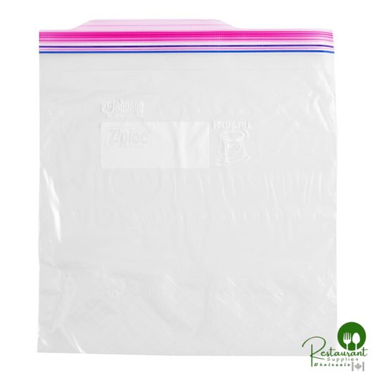 Ziploc® 364948 10 9/16" x 10 3/4" One Gallon Storage Bag with Double Zipper and Write-On Label - 250/Case